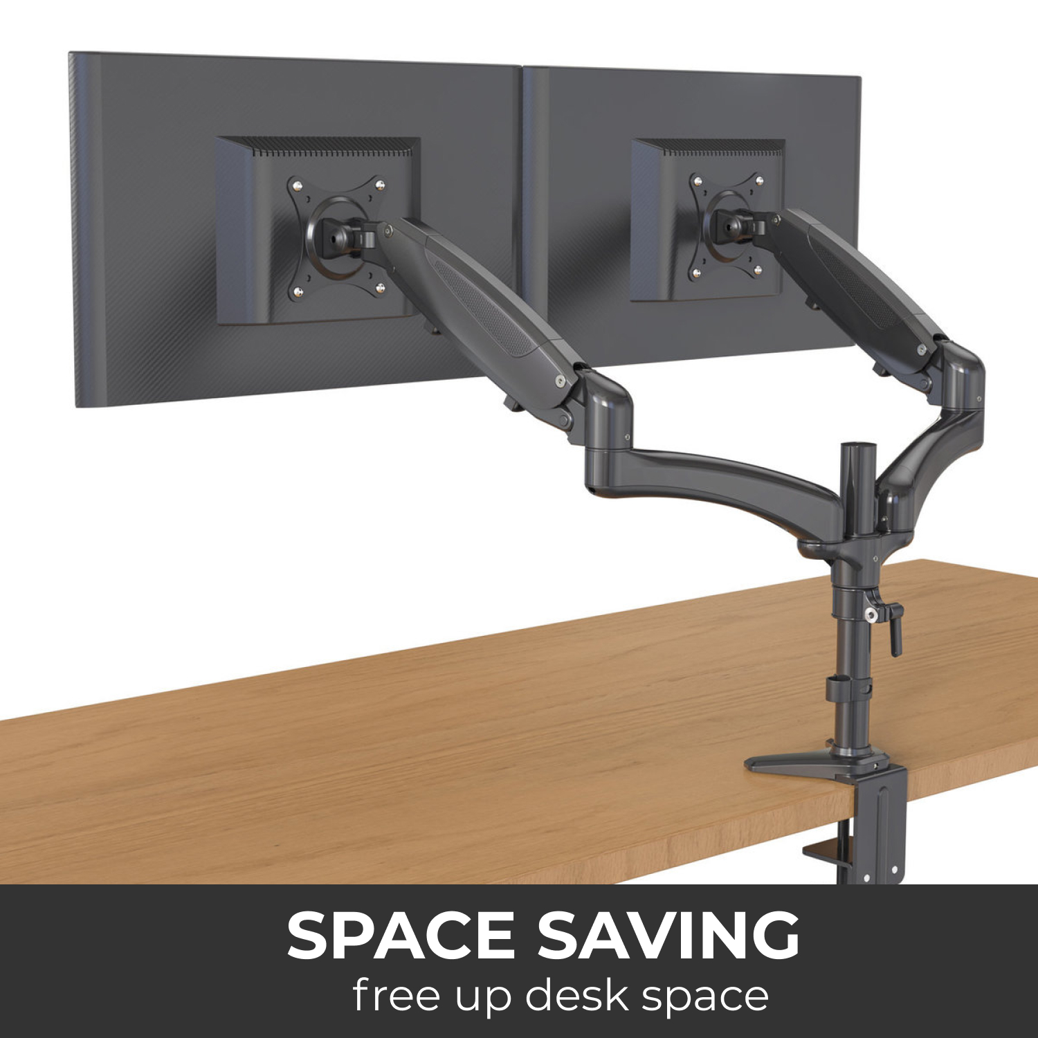 Dual Screen Monitor Stand 2 Arm Desk Mount with Laptop Adapter Holder Bracket Vision Mounts VM-GM124D-D15 |