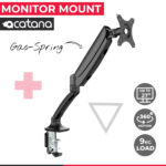 acatana Single Monitor Desk Arm Mount Computer Screen Holder 1 Display TV HD LED Gas Spring Screen Size up to 27" 9kg Adjustable VESA