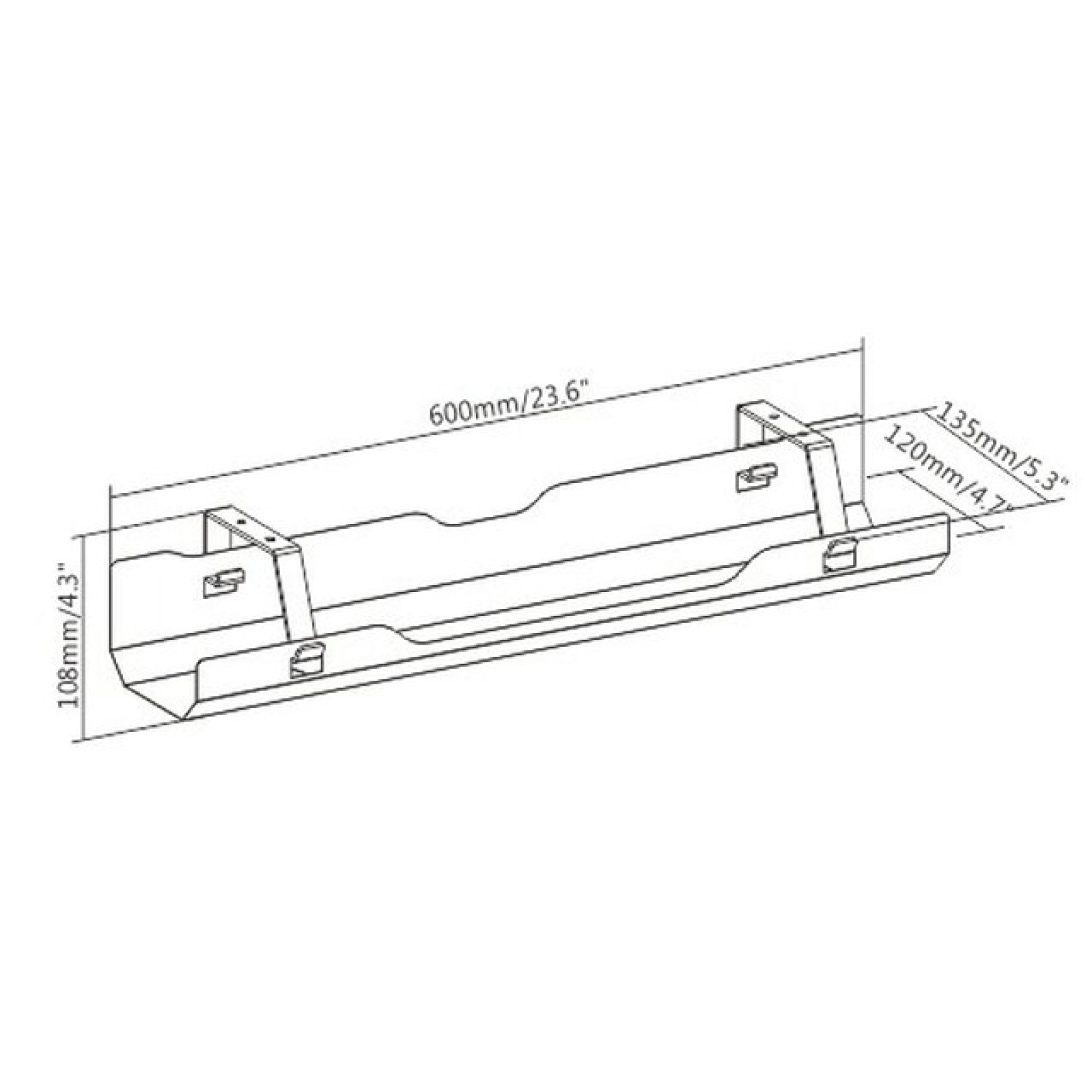 acatana Cord Organizer Cable Management Tray Under Desk White