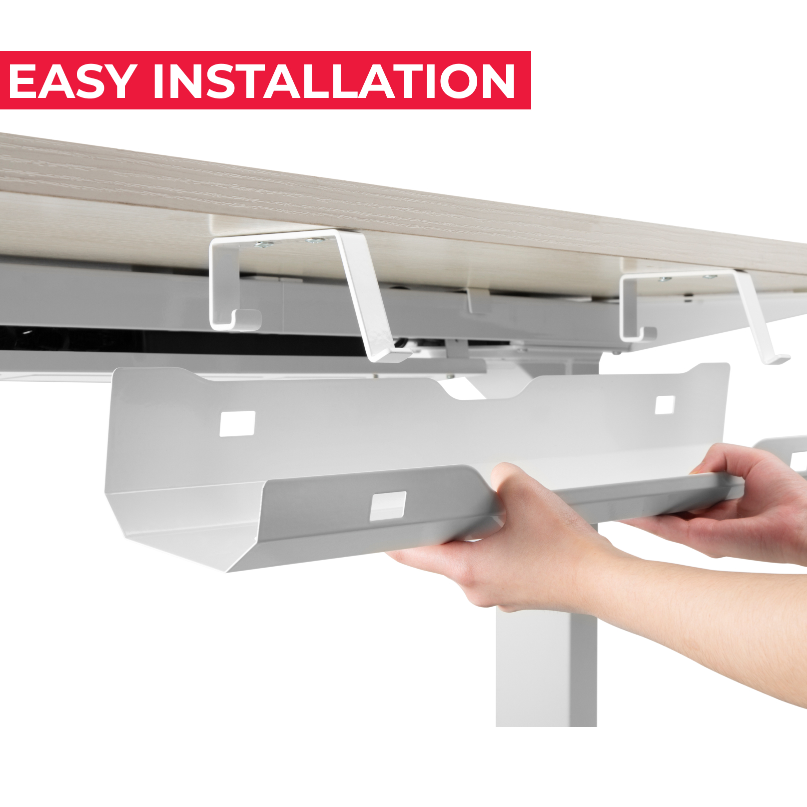 acatana Cord Organizer Cable Management Tray Under Desk White