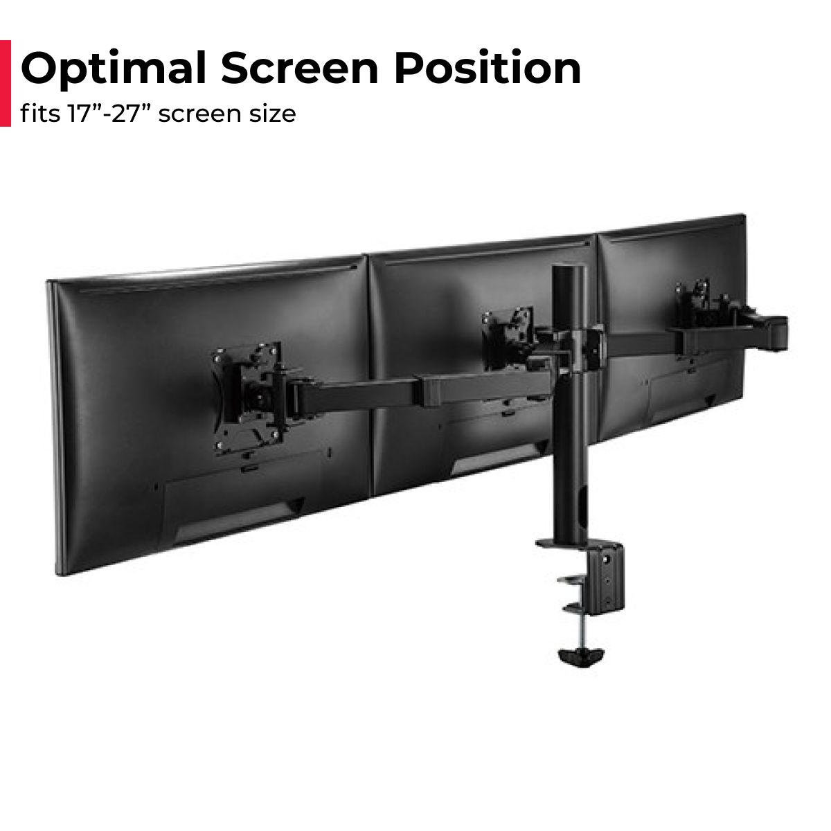 Acatana Triple Monitor Stand Arm Desk Mount Screen Bracket Holder 8kg up to 27"