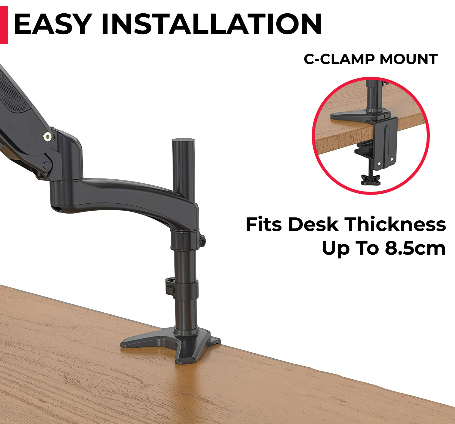 Acatana Monitor Stand Arm Desk Mount Single Computer Screen Holder Bracket up to 8kg 32" with Gas Spring ACA-GM112D
