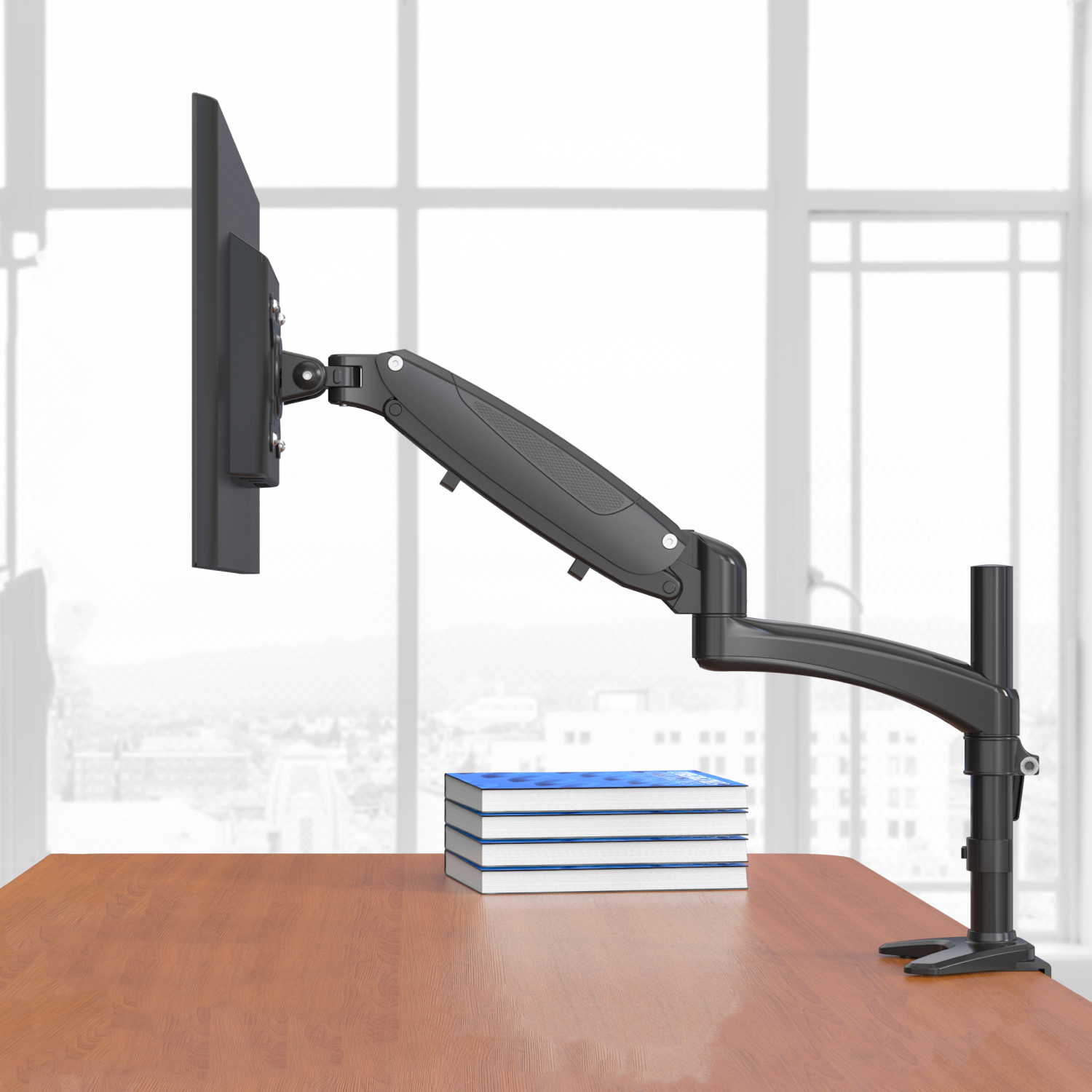 Vision Mounts VM-GM112D Black Single Monitor Stand Arm Desk Mount Screen Holder Bracket Display 32" Adjustable