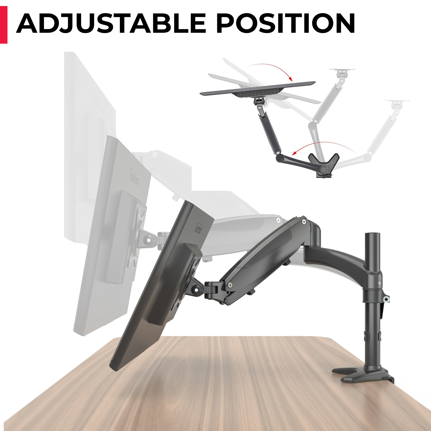 Acatana Monitor Stand Arm Desk Mount Single Computer Screen Holder Bracket up to 8kg 32" with Gas Spring ACA-GM112D