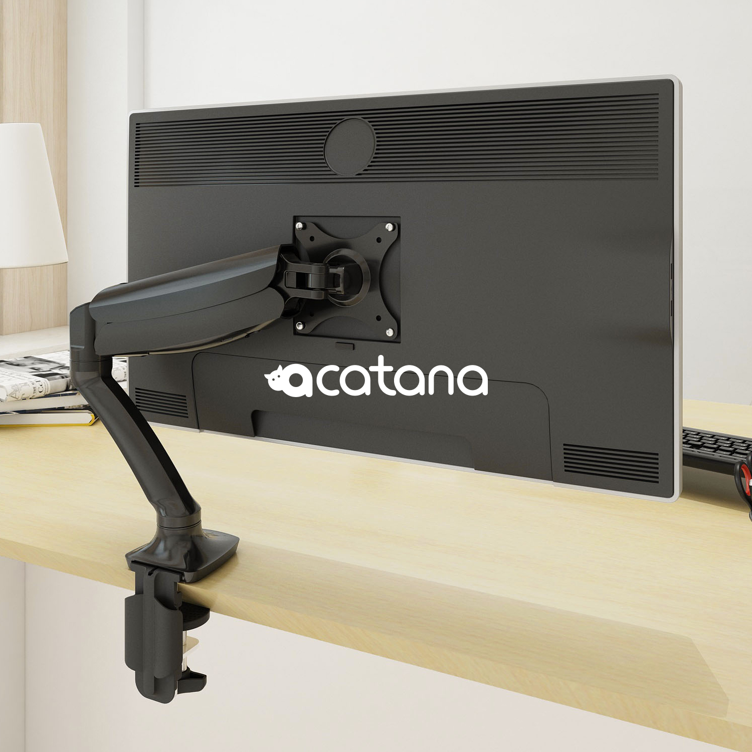 acatana Single Monitor Desk Arm Mount Computer Screen Holder 1 Display TV HD LED Gas Spring Screen Size up to 27" 9kg Adjustable VESA