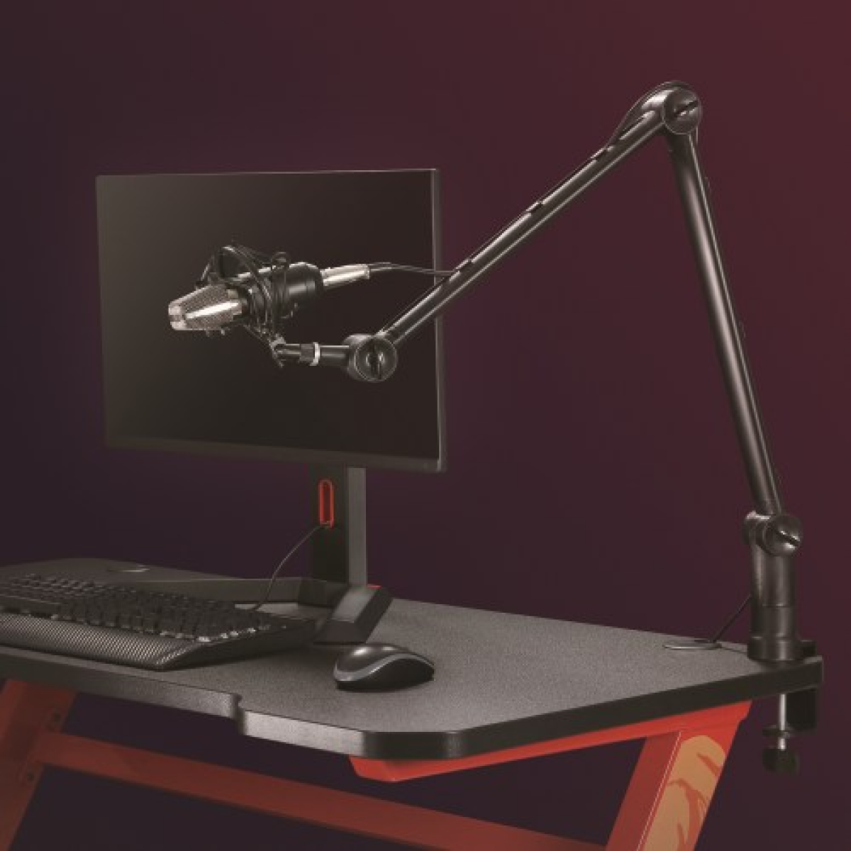 Acatana Microphone Suspension Boom Studio Desk Mount Pro Mic Scissor Arm Stand