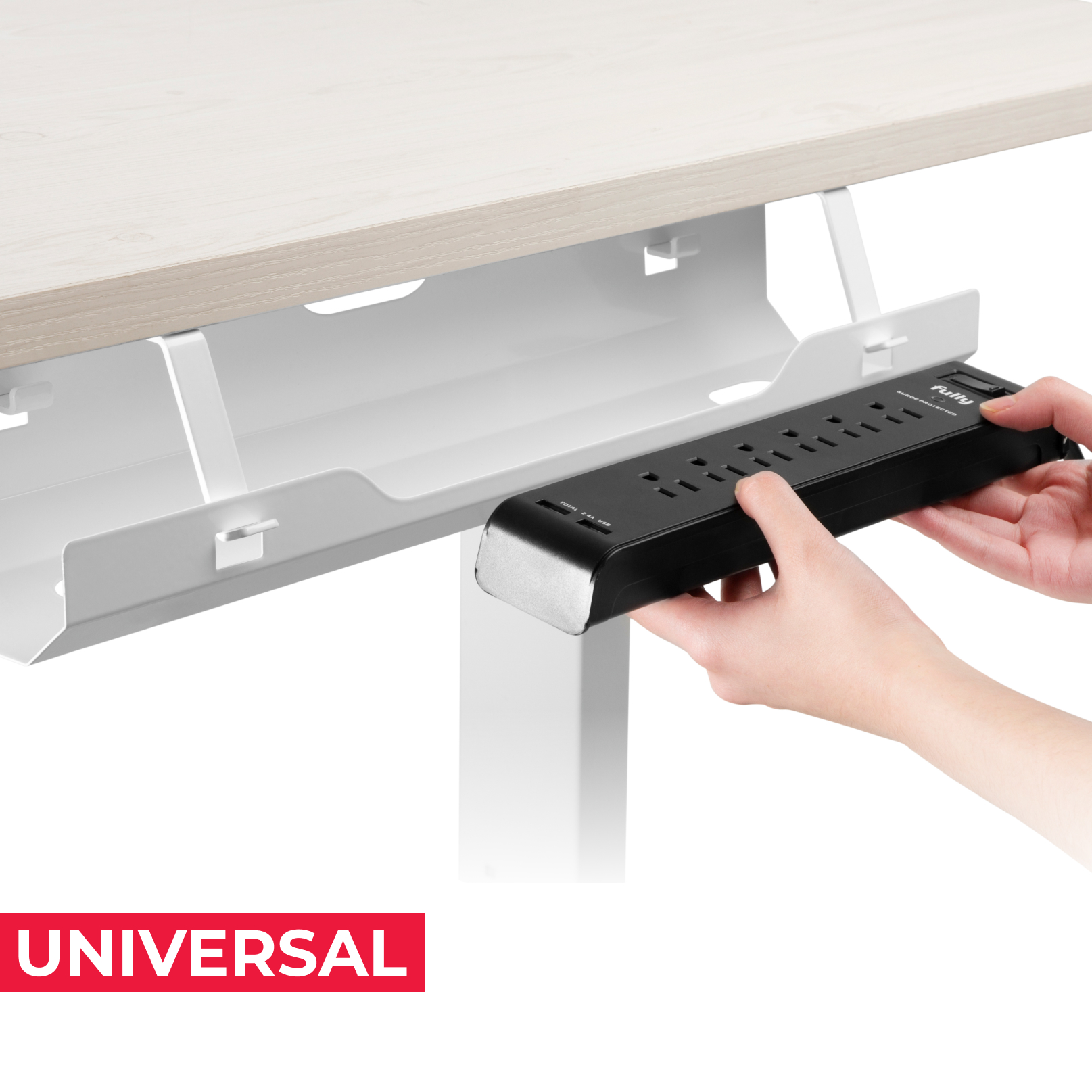acatana Cord Organizer Cable Management Tray Under Desk White