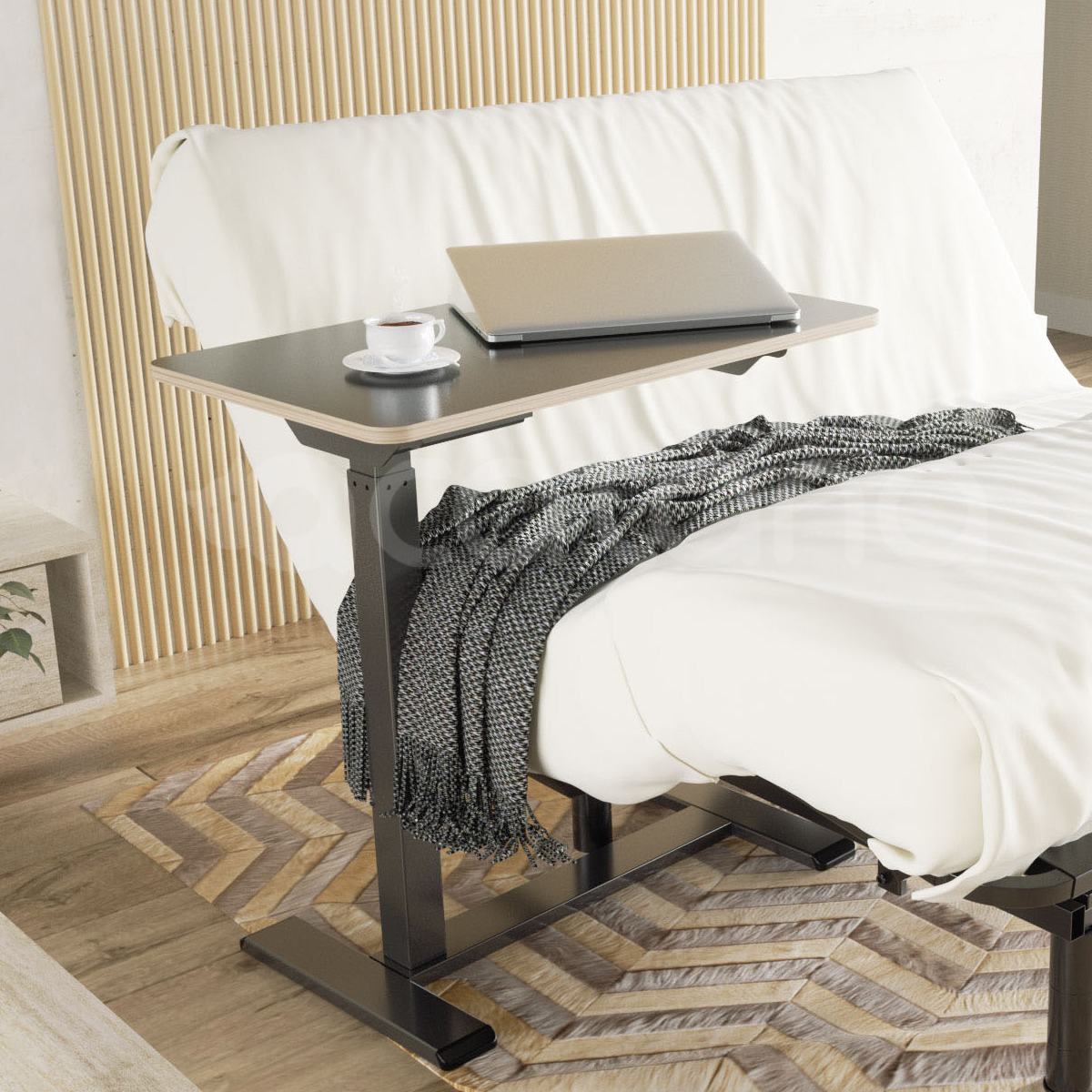 acatana Motorised Mobile Laptop Desk Cart Electric Height Adjustable Standing Rolling Bedside Table Bed | ACA-ET026-7040B