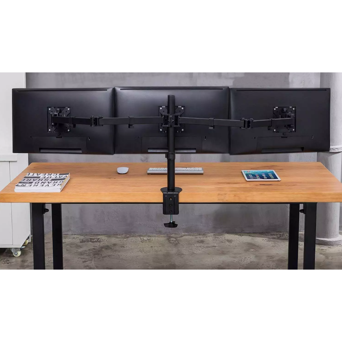 Acatana Triple Monitor Stand Arm Desk Mount Screen Bracket Holder 8kg up to 27"