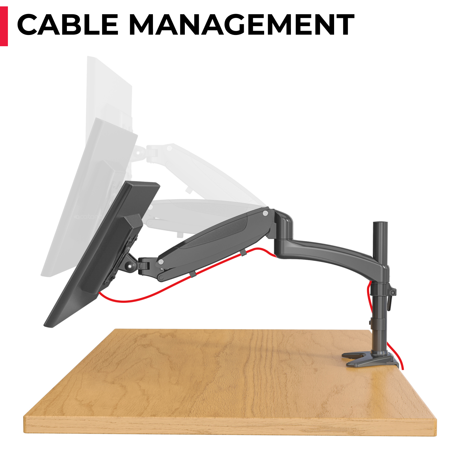 Vision Mounts VM-GM112D Black Single Monitor Stand Arm Desk Mount Screen Holder Bracket Display 32" Adjustable