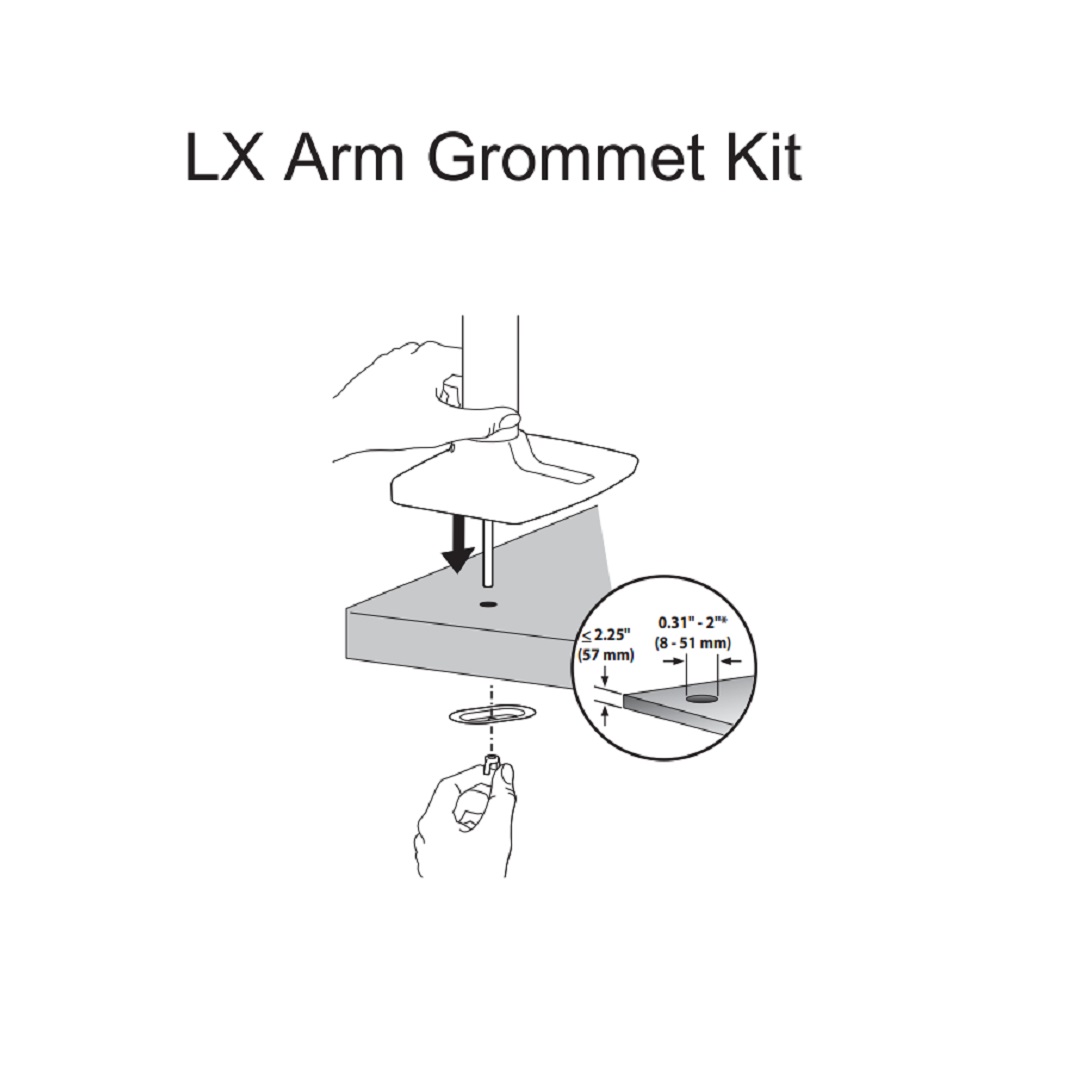Ergotron 98-034 Grommet Kit for Single Dual Stand Arm Desk Mount Screen Display Holder Bracket