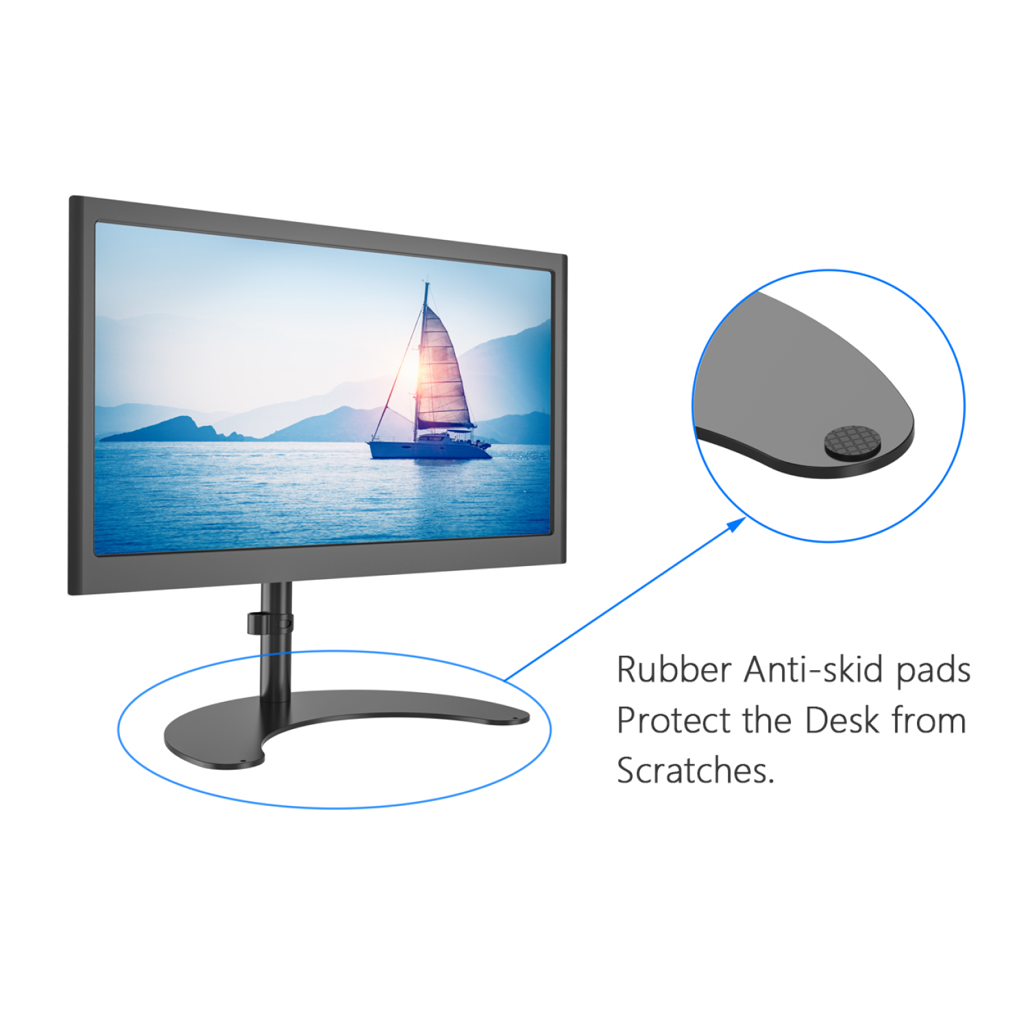 acatana ACA-FE110S | Single Monitor Mount Stand Arm Computer Screen Holder Freestanding up to 8kg 32" VESA Height Adjustable