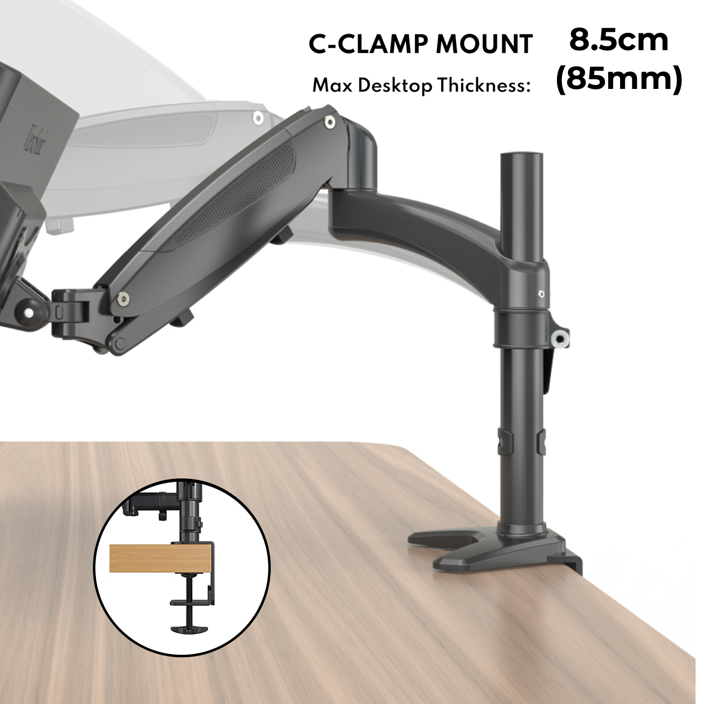 acatana Monitor Stand Arm Mount with Laptop Tray Holder Adapter Bracket 8kg 32'' ACA-GM112D-D15
