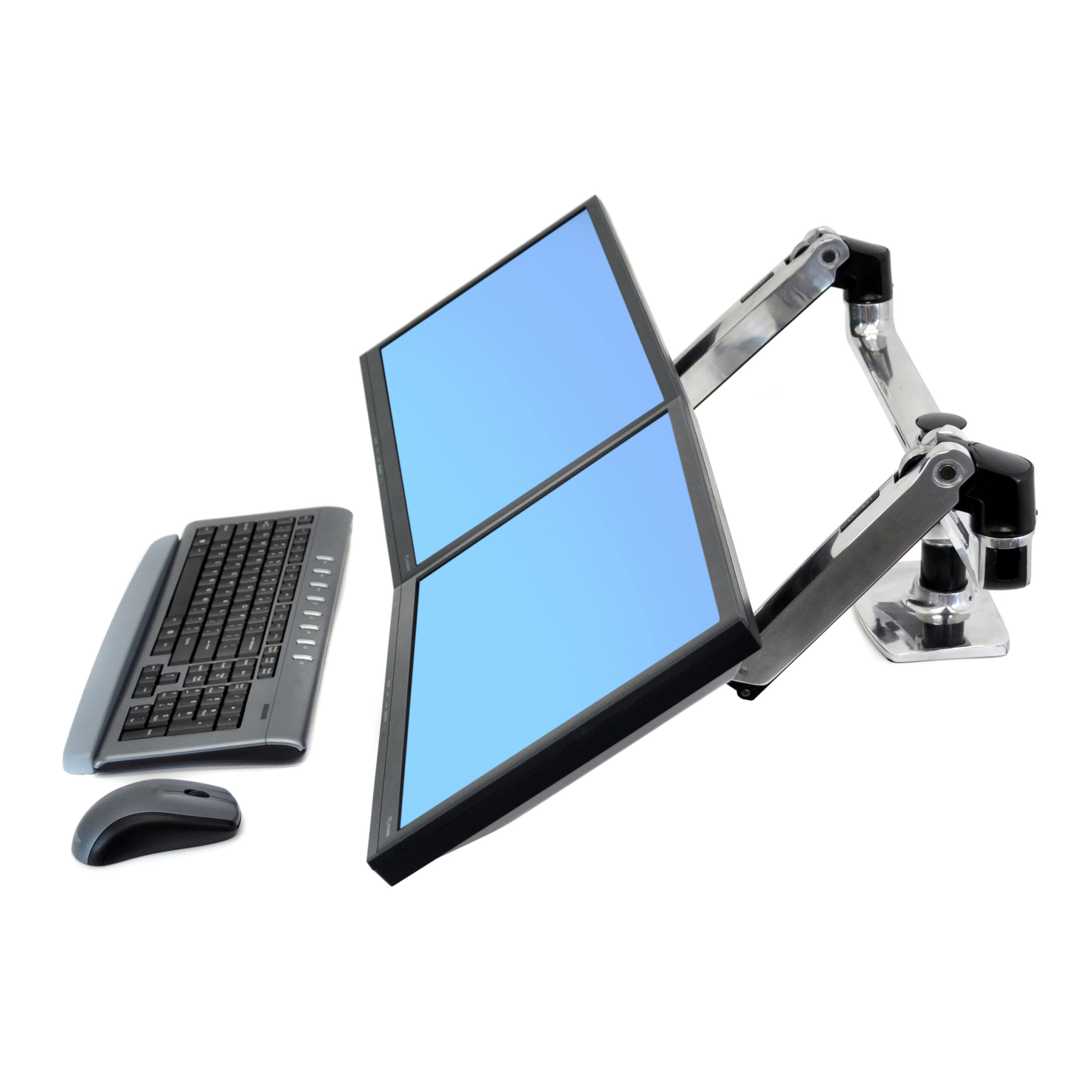 Ergotron 45-245-026 Dual Monitor Stand Arm Desk Mount Screen Display LED LCD TV Holder Bracket