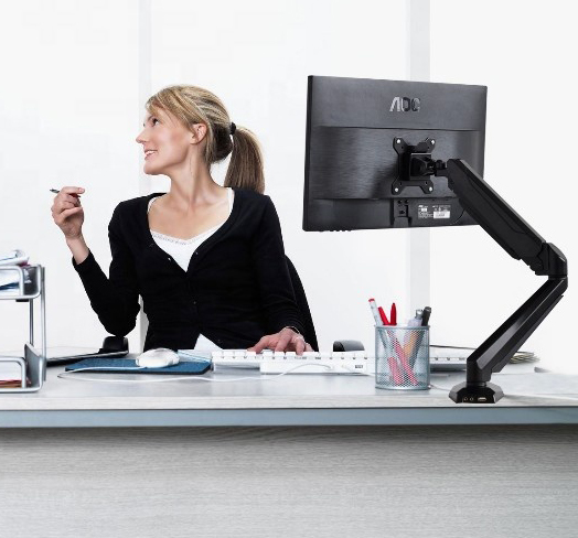 Vision Mounts VM-LCD-GM212U | Single Monitor Stand Arm Mount Gas Spring | Up to 32'' 8kg with USB