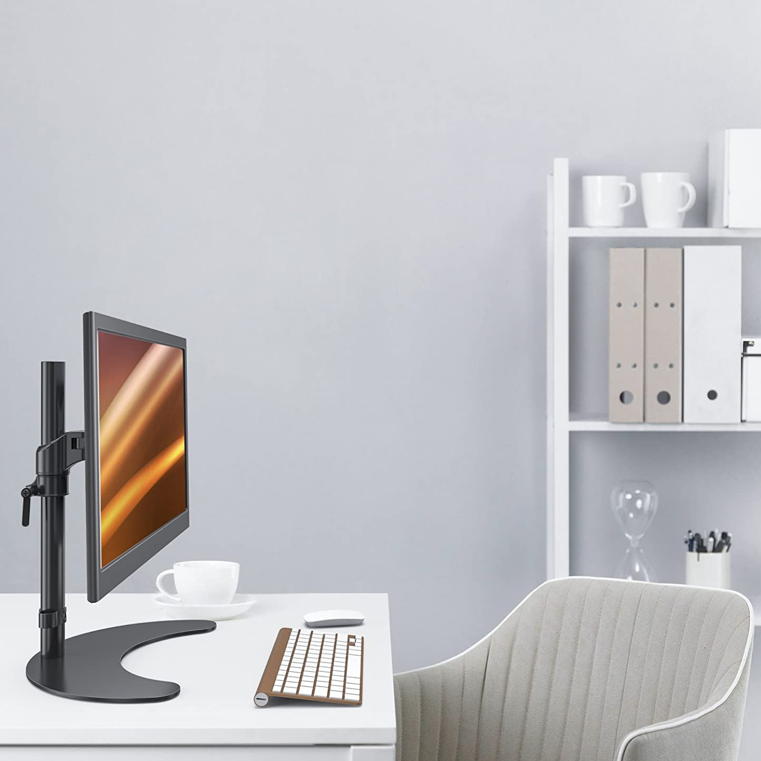 acatana ACA-FE110S | Single Monitor Mount Stand Arm Computer Screen Holder Freestanding up to 8kg 32" VESA Height Adjustable