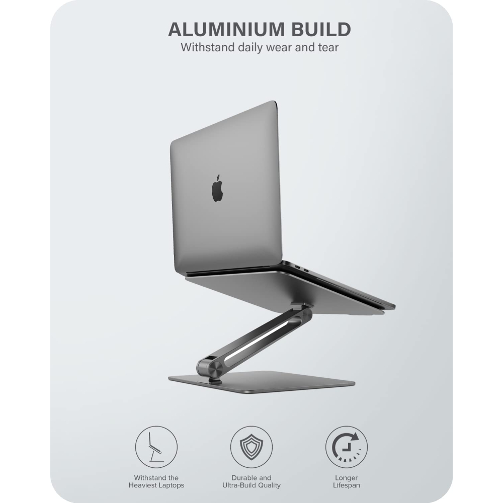Alogic Elite Adjustable Laptop Stand Space Grey Colour Aluminium Universal Riser AALNBS-SGR