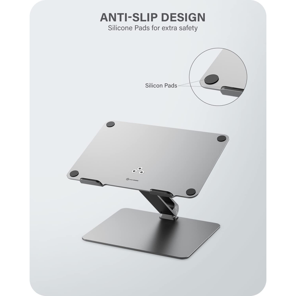 Alogic Elite Adjustable Laptop Stand Space Grey Colour Aluminium Universal Riser AALNBS-SGR