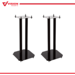 Vision Mounts VM-S04 | Speaker Stands Modern Home Theater Universal Bookshelf , Black Steel Pair of 2pcs