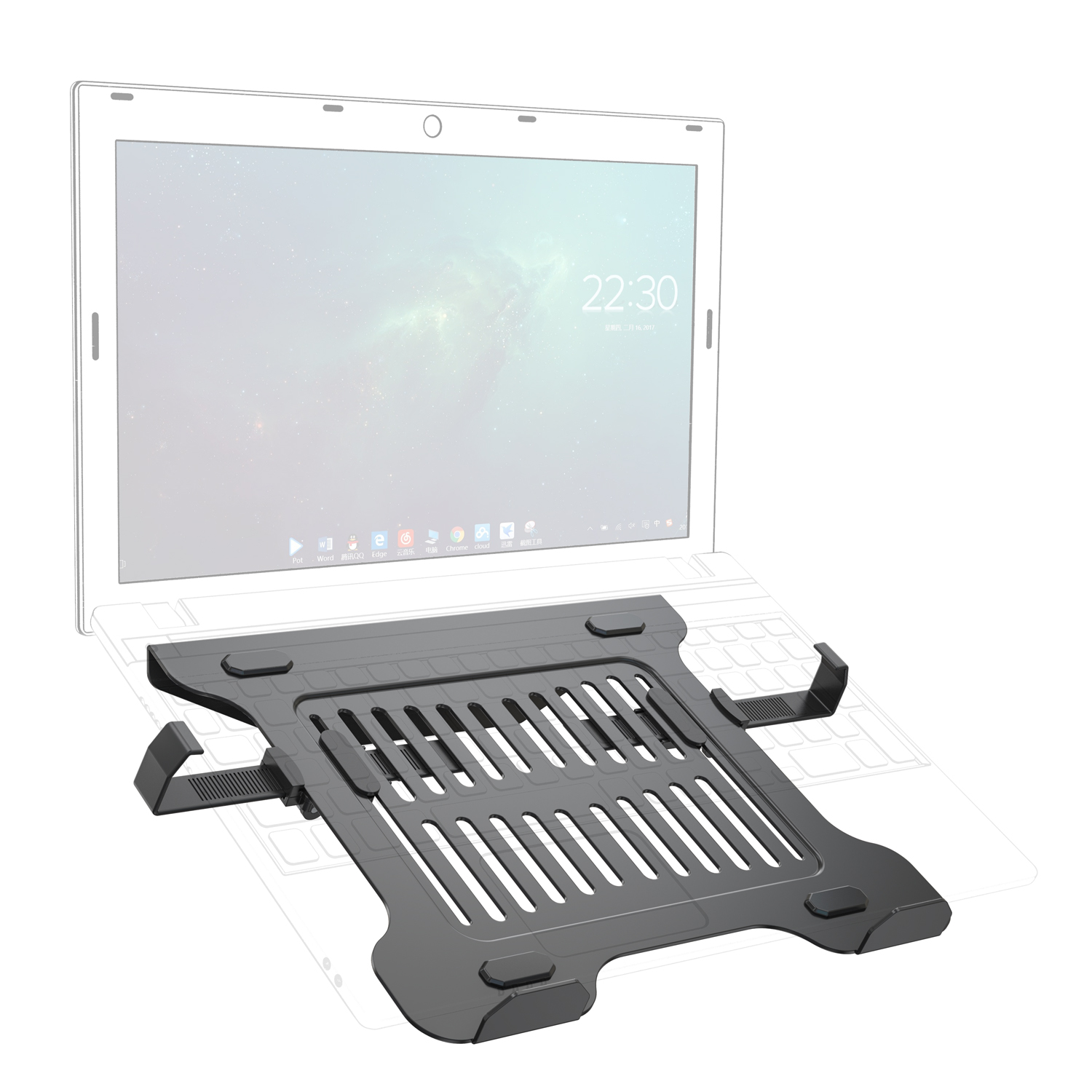 Vision Mounts VM-LH03 | Laptop Notebook Holder Adapter for Monitor Stand Mount Arm Desk Adjustable | Up to 8 kg