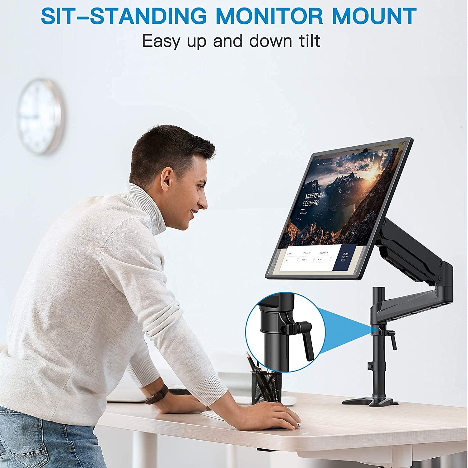 acatana Heavy Duty Computer Monitor Mount Stand Arm Single Stand Desk Screen Bracket Display Holder 34" 15kg Gas Spring ACA-GA12XD