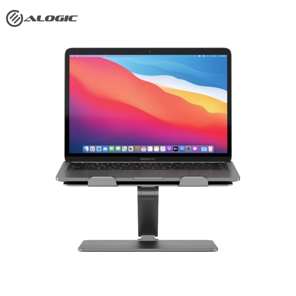 Alogic Elite Adjustable Laptop Stand Space Grey Colour Aluminium Universal Riser AALNBS-SGR
