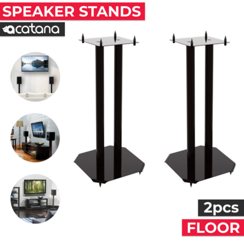 ACA-S04 acatana | Speaker Stands Floor Modern Home Theater Universal Bookshelf Sound Black, 40 cm , 2pcs