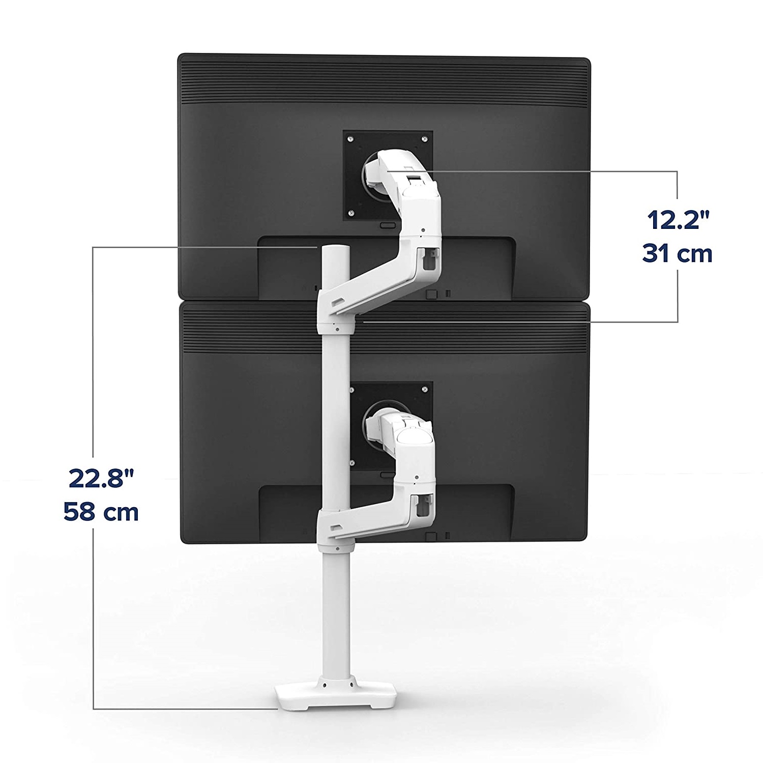 Ergotron 45-509-216 Dual Monitor Stand Arm Desk Mount Screen Display LED LCD TV Holder Bracket Up to 40"