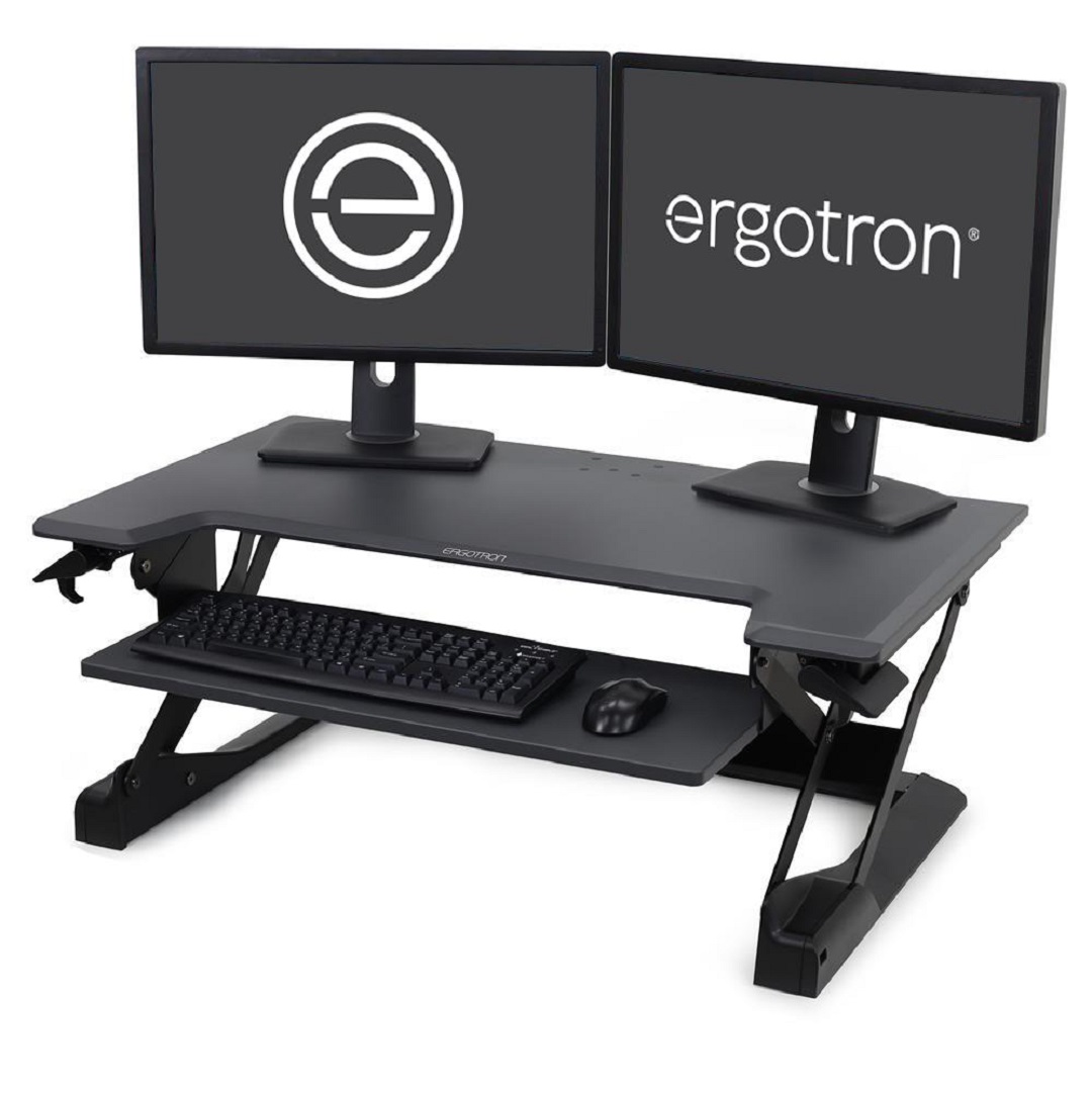 Ergotron 33-406-085 WorkFit-TL Desktop Sit-Stand Workstation Monitor Screen LCD LED Riser Black