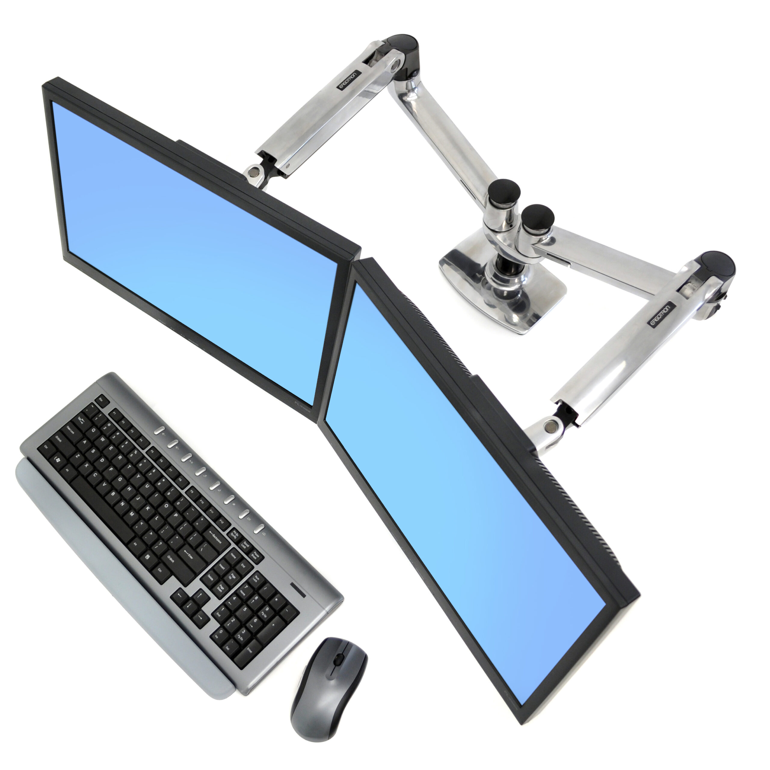 Ergotron 45-245-026 Dual Monitor Stand Arm Desk Mount Screen Display LED LCD TV Holder Bracket