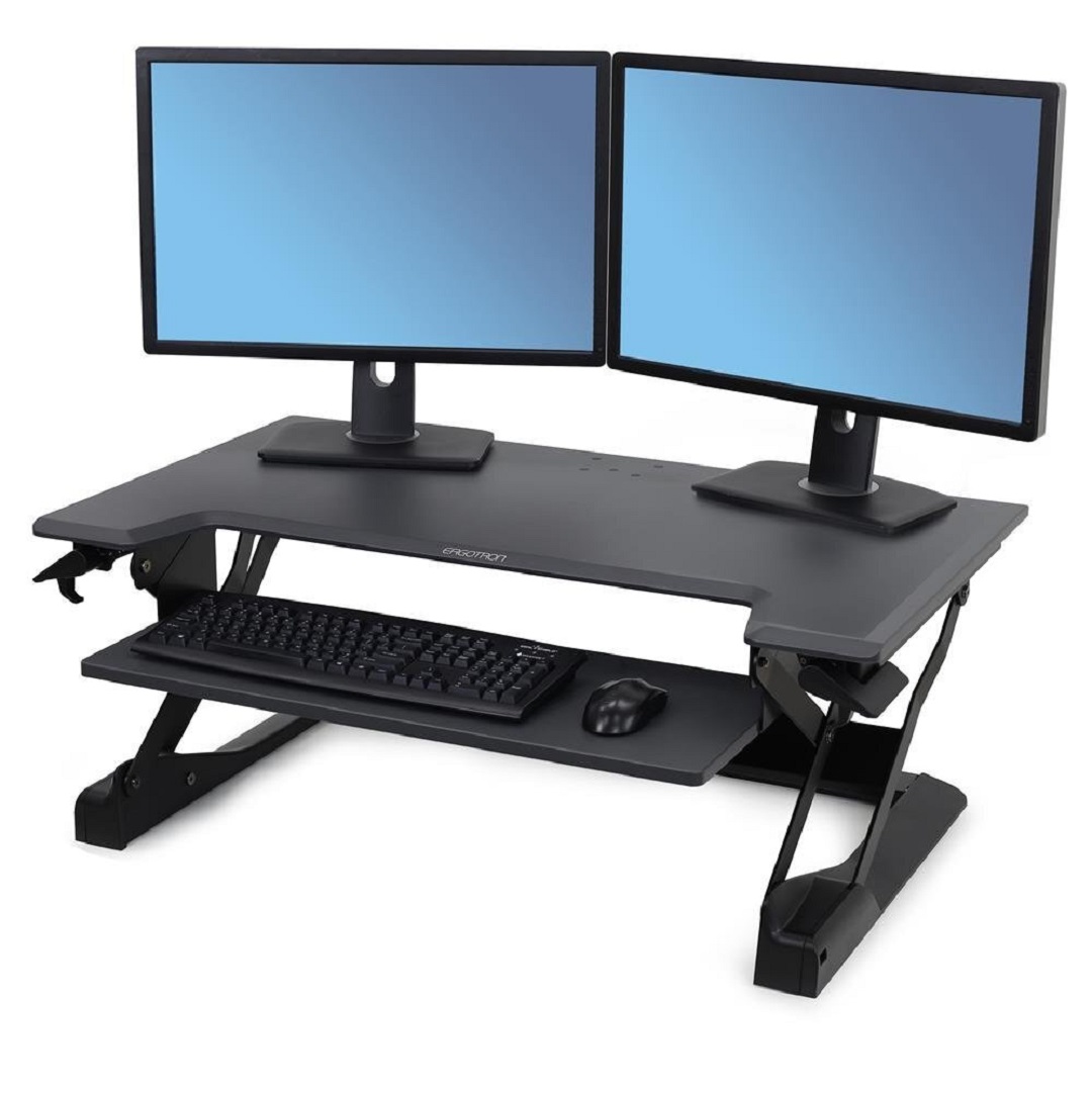 Ergotron 33-406-085 WorkFit-TL Desktop Sit-Stand Workstation Monitor Screen LCD LED Riser Black