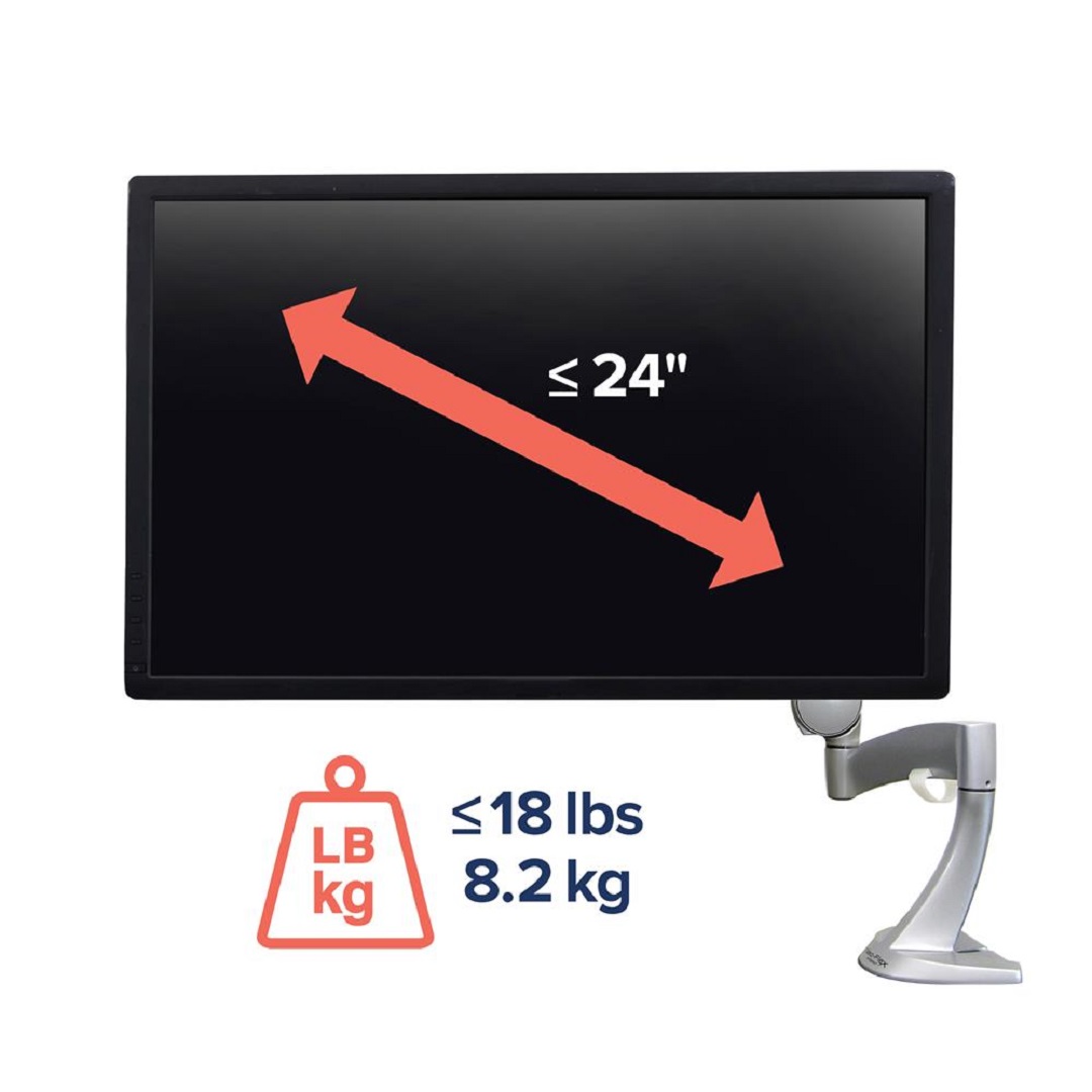 Ergotron 45-174-300 Single Monitor Stand Arm Desk Mount Screen Display LED LCD TV Holder Bracket