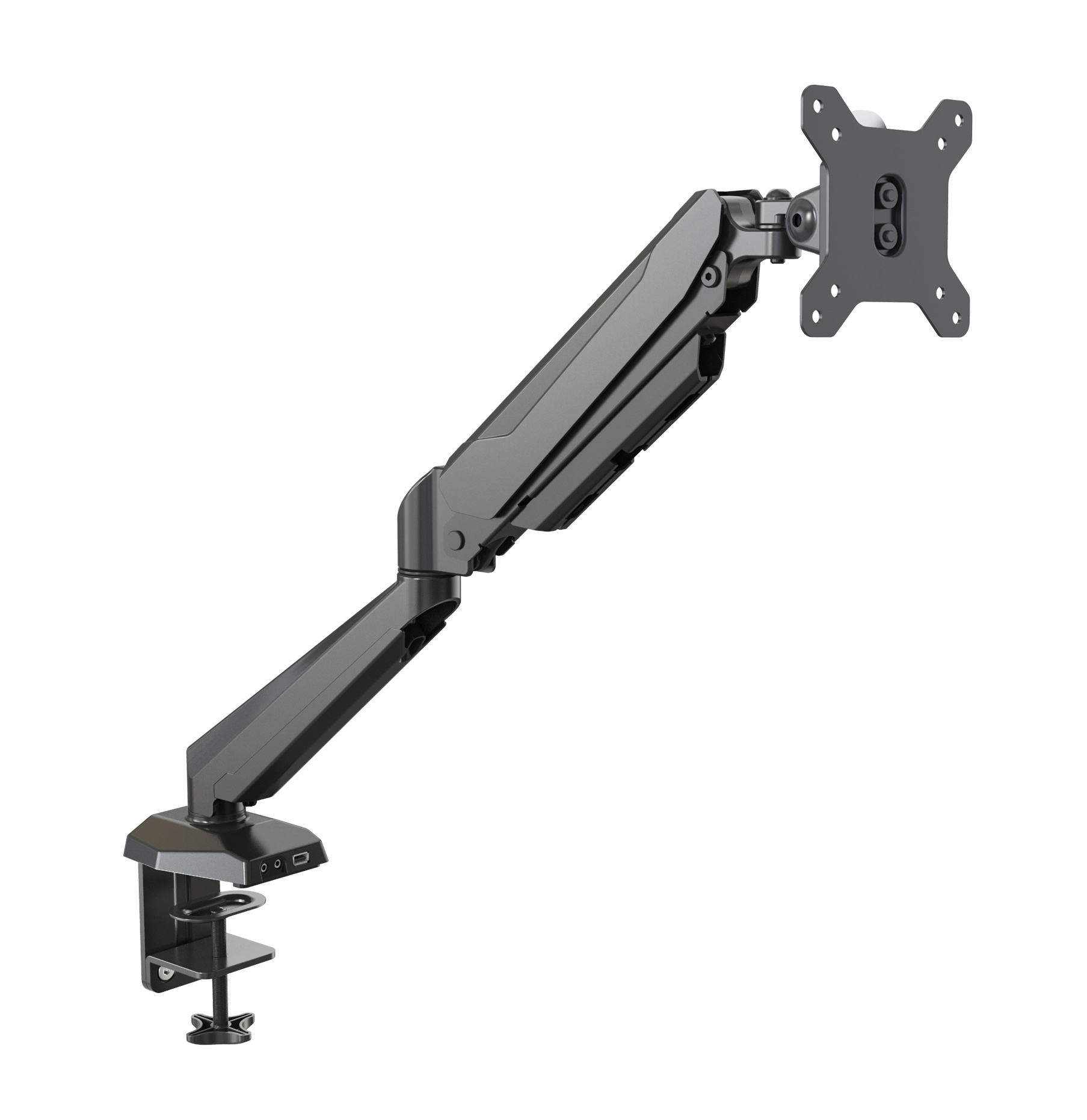 Vision Mounts VM-LCD-GM212U | Single Monitor Stand Arm Mount Gas Spring | Up to 32'' 8kg with USB