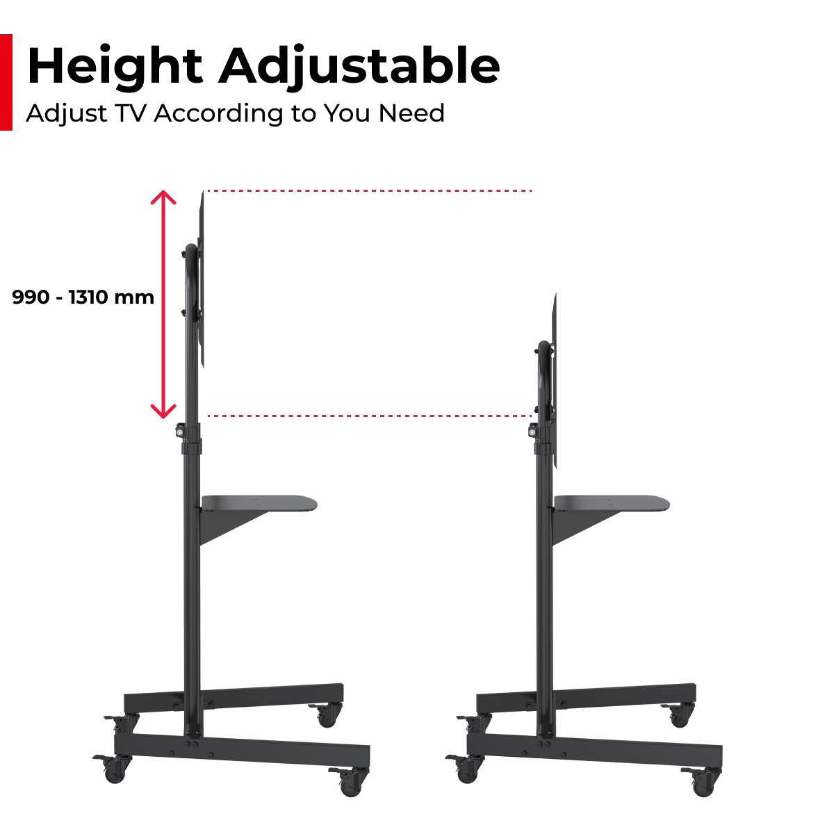 Acatana ACA-ST04H | 32" - 70" Mobile Tv Stand Cart Rolling Bracket Floor Trolley Screen Mount