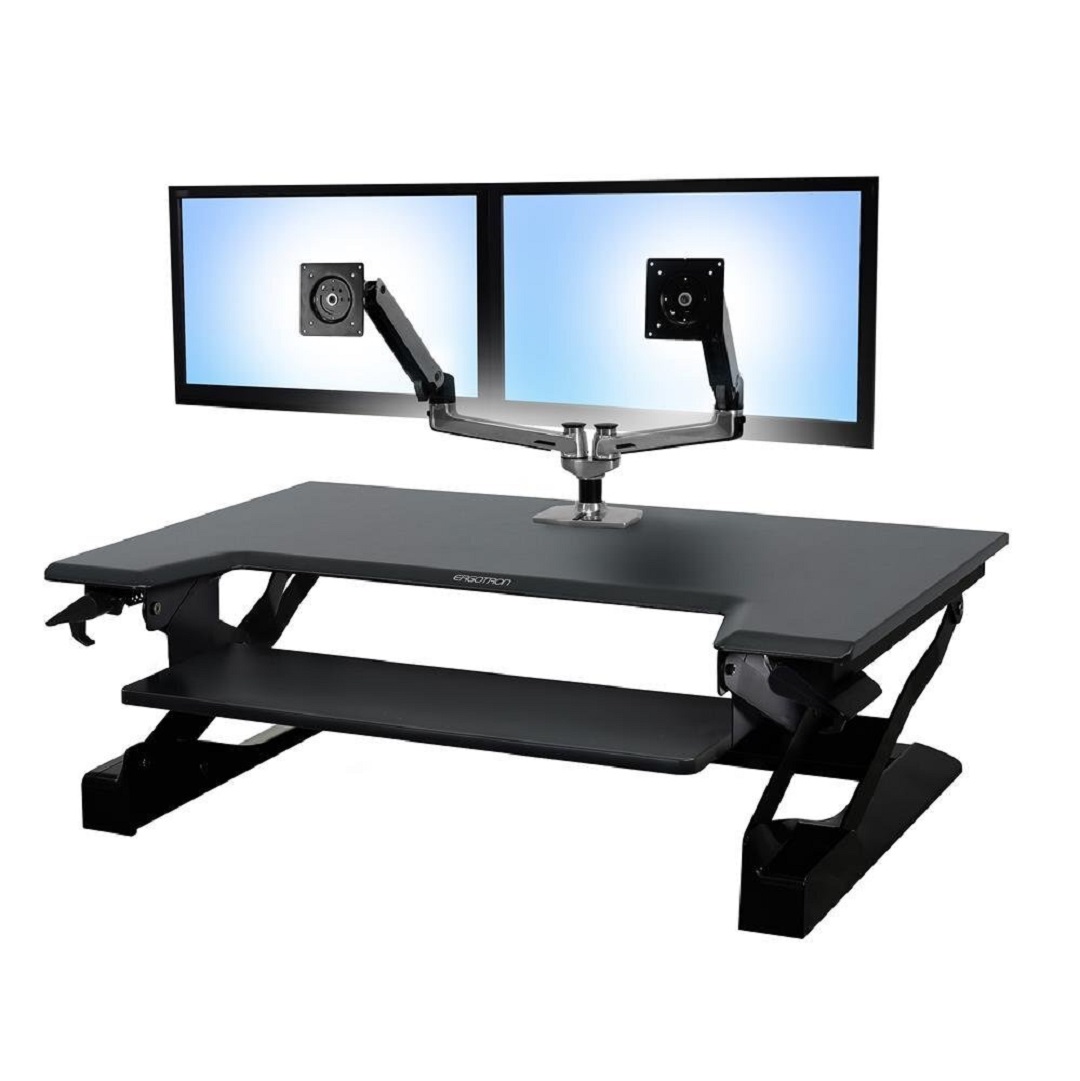 Ergotron 33-406-085 WorkFit-TL Desktop Sit-Stand Workstation Monitor Screen LCD LED Riser Black