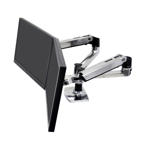 Ergotron 45-245-026 Dual Monitor Stand Arm Desk Mount Screen Display LED LCD TV Holder Bracket