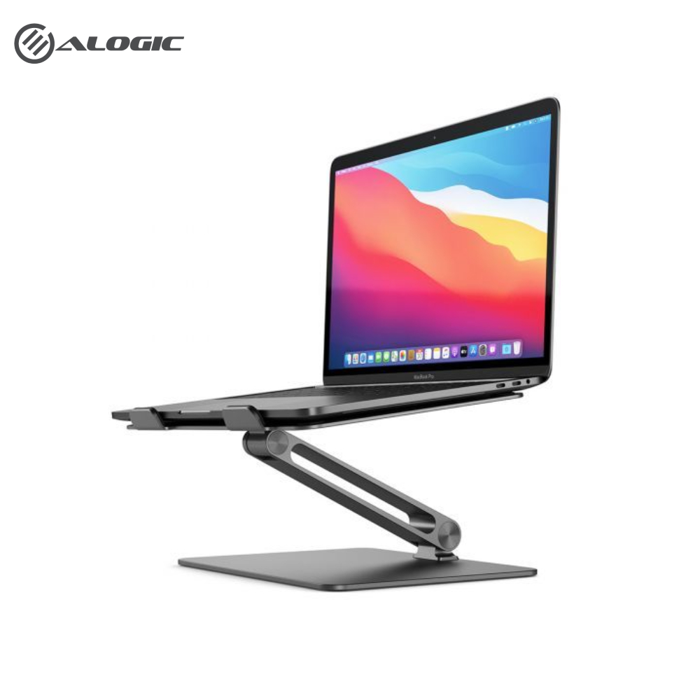 Alogic Elite Adjustable Laptop Stand Space Grey Colour Aluminium Universal Riser AALNBS-SGR