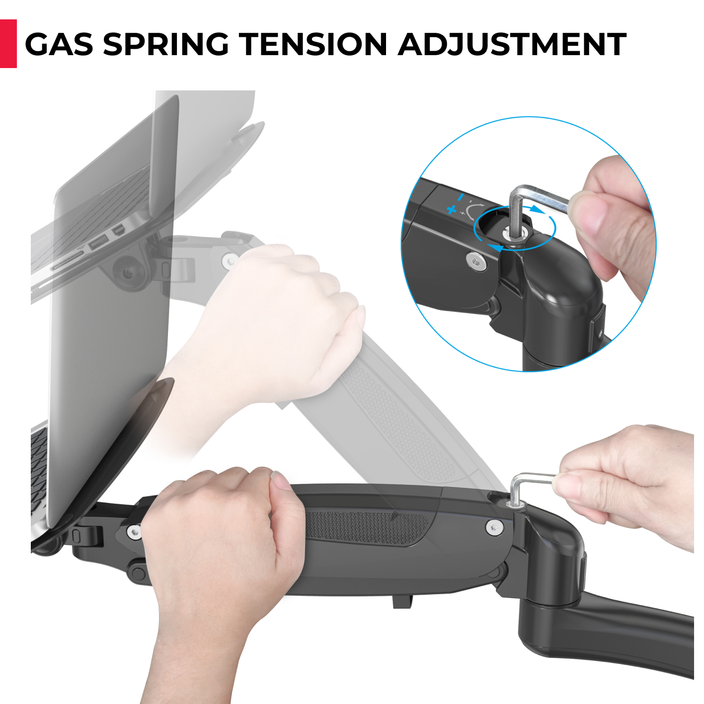 acatana Monitor Stand Arm Mount with Laptop Tray Holder Adapter Bracket 8kg 32'' ACA-GM112D-D15