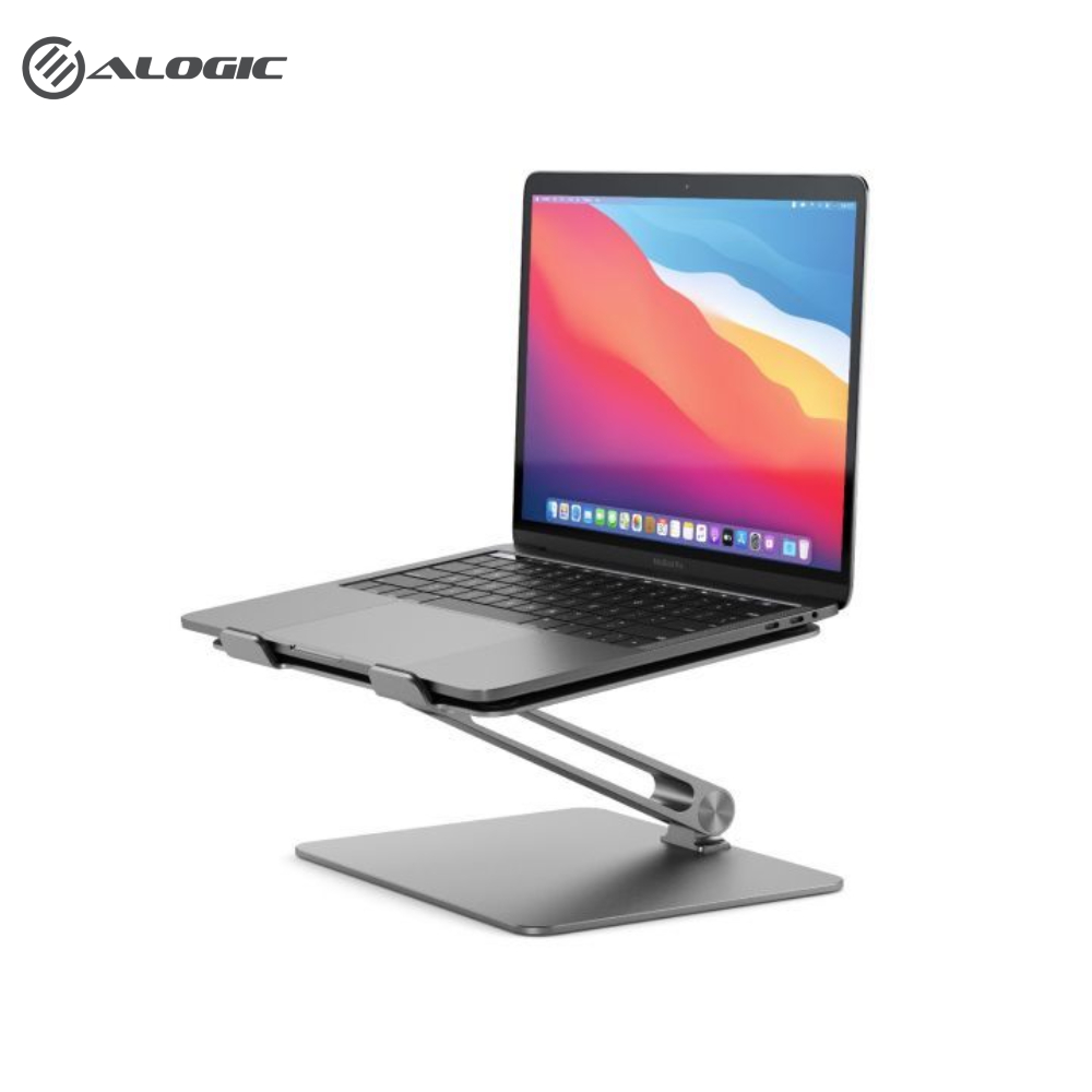 Alogic Elite Adjustable Laptop Stand Space Grey Colour Aluminium Universal Riser AALNBS-SGR
