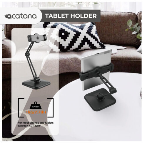 acatana ACA-PAD28-01 | Adjustable Tablet Desk Stand or Wall Mount Holder | fits 4.7-12.9” fit iPad , Samsung