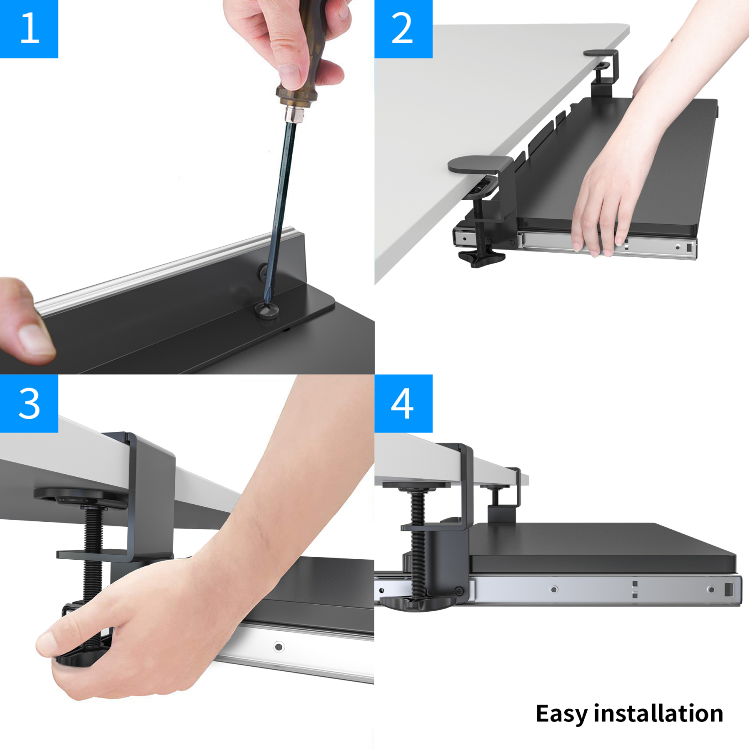 Under Desk Keyboard Tray Slide Out