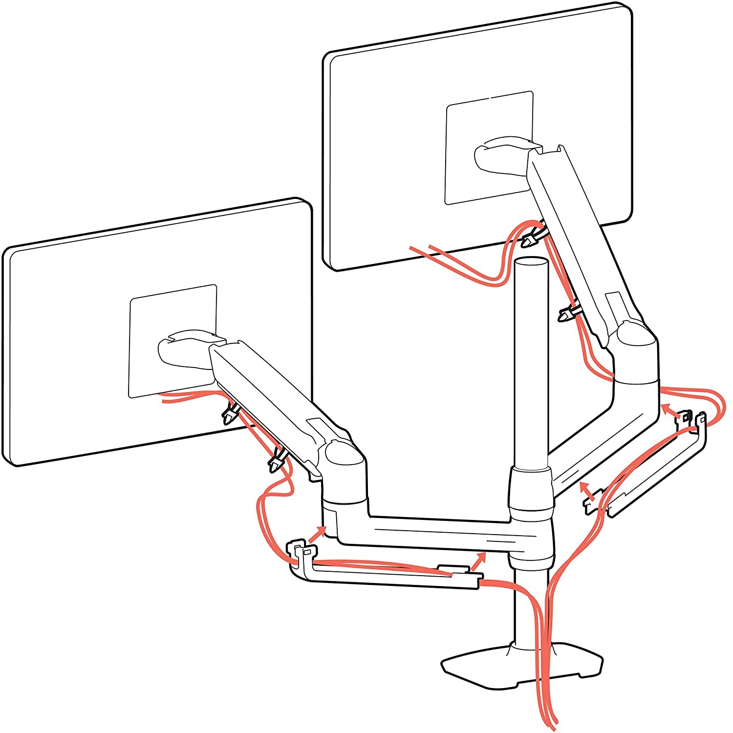 Ergotron 45-509-216 Dual Monitor Stand Arm Desk Mount Screen Display LED LCD TV Holder Bracket Up to 40"
