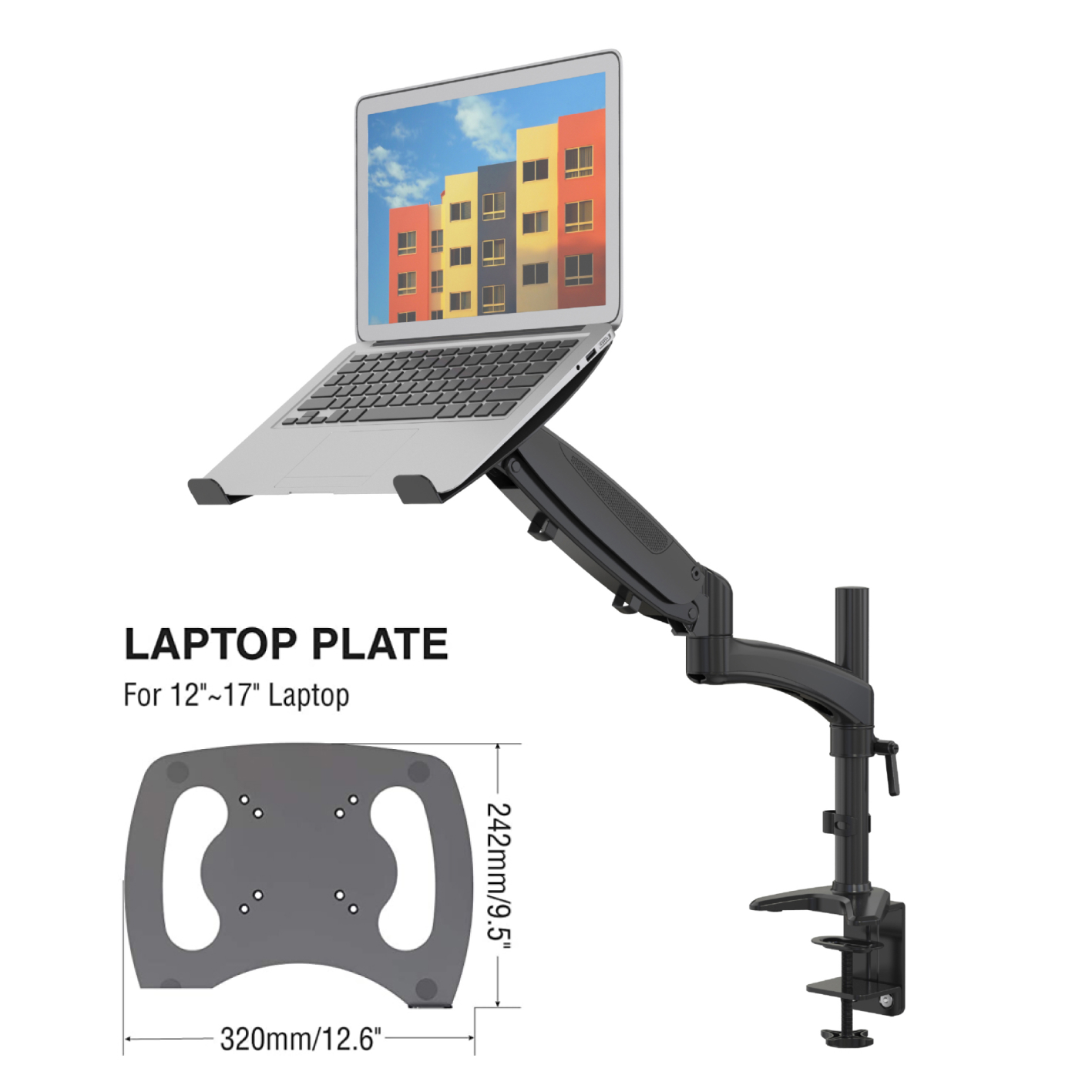 acatana Monitor Stand Arm Mount with Laptop Tray Holder Adapter Bracket 8kg 32'' ACA-GM112D-D15
