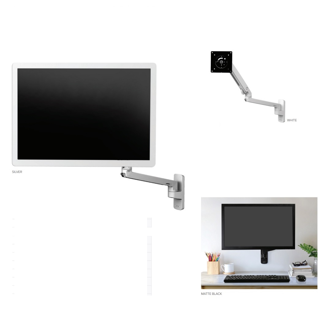 Ergotron 45-505-216 Single Monitor Wall Arm Mount Screen Display LED LCD TV Holder Bracket Up to 34"