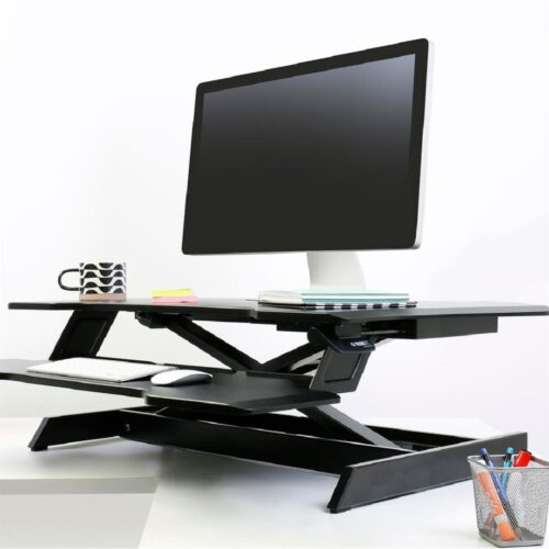 Ergotron 33-468-921 Work Fit Standing Desk Converter Sit Stand Workstation Height Adjustable Platform