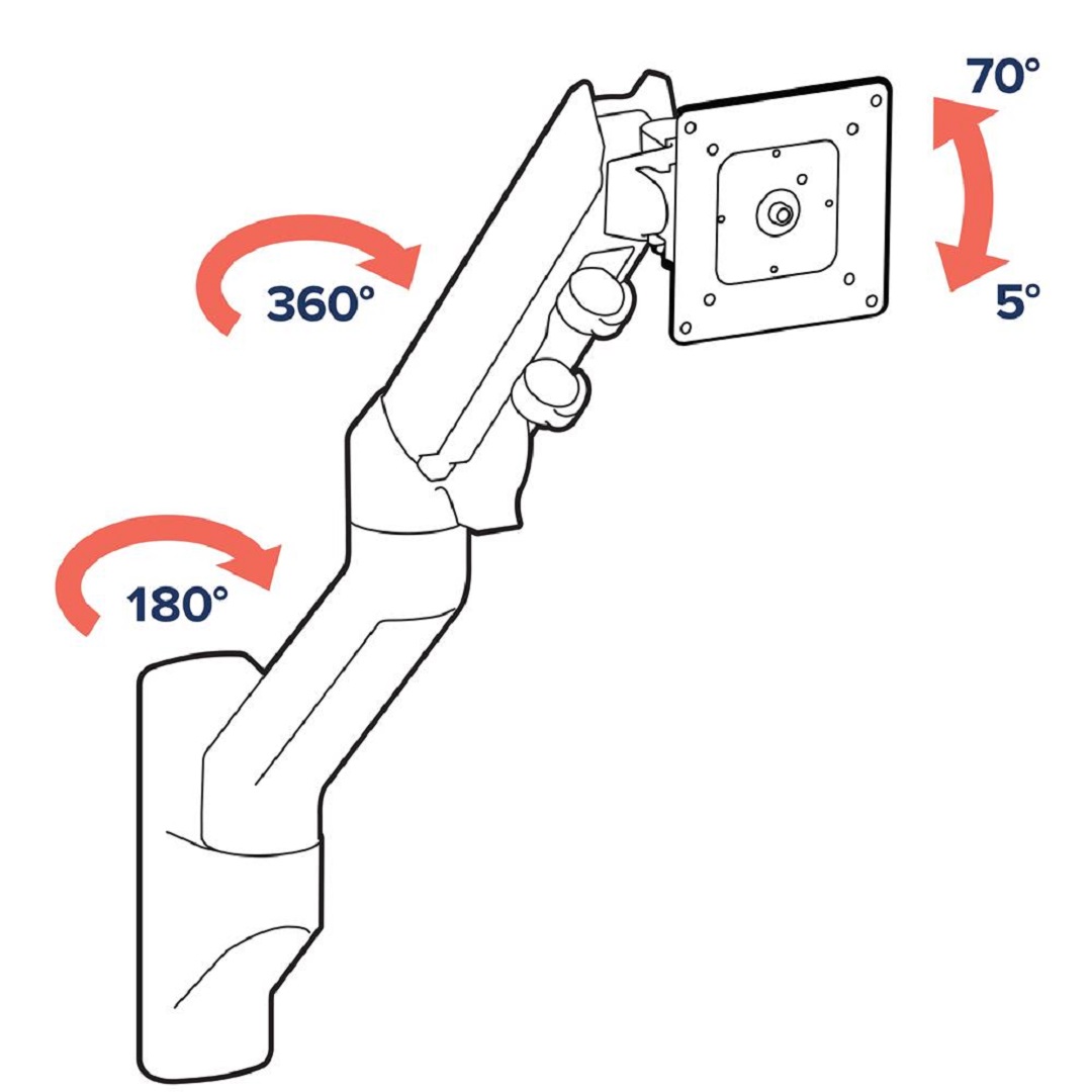 Ergotron 45-478-026 Wall Mount Stand Arm for Single Monitor Screen Display LED LCD TV Holder Bracket