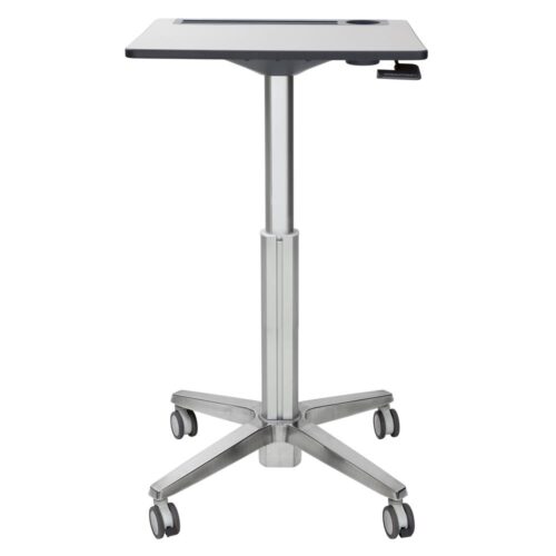 Ergotron 24-547-003 Mobile Desk Student Sit Stand Office Study Table Portable Height Adjustable Speech Stand