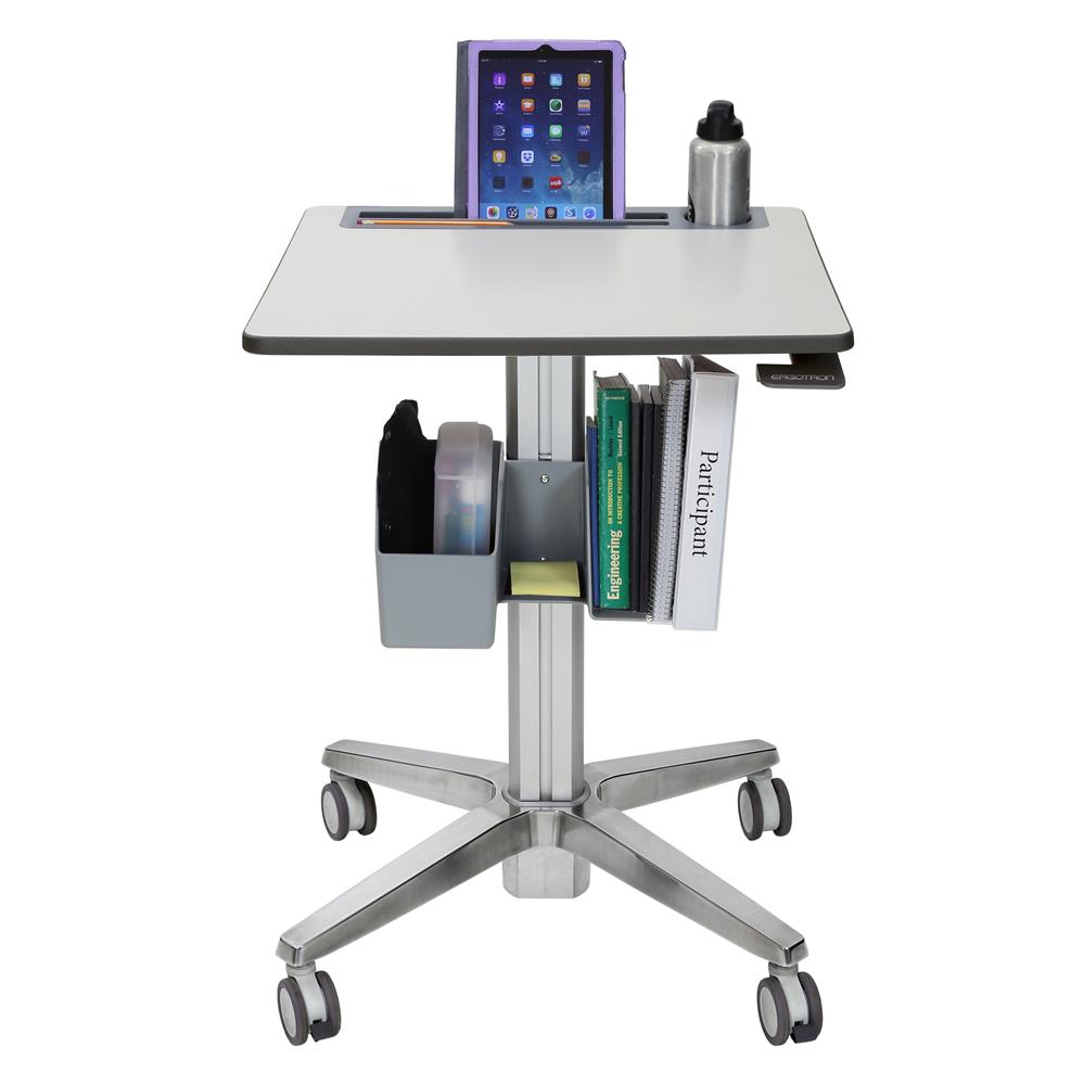 Ergotron 24-547-003 Mobile Desk Student Sit Stand Office Study Table Portable Height Adjustable Speech Stand