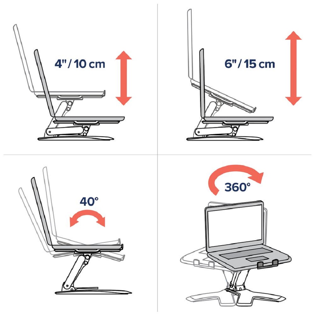 Ergotron 33-334-085 Neo-Flex Laptop Stand Desk Table Adjustable Tray Notebook Riser Holder Lift