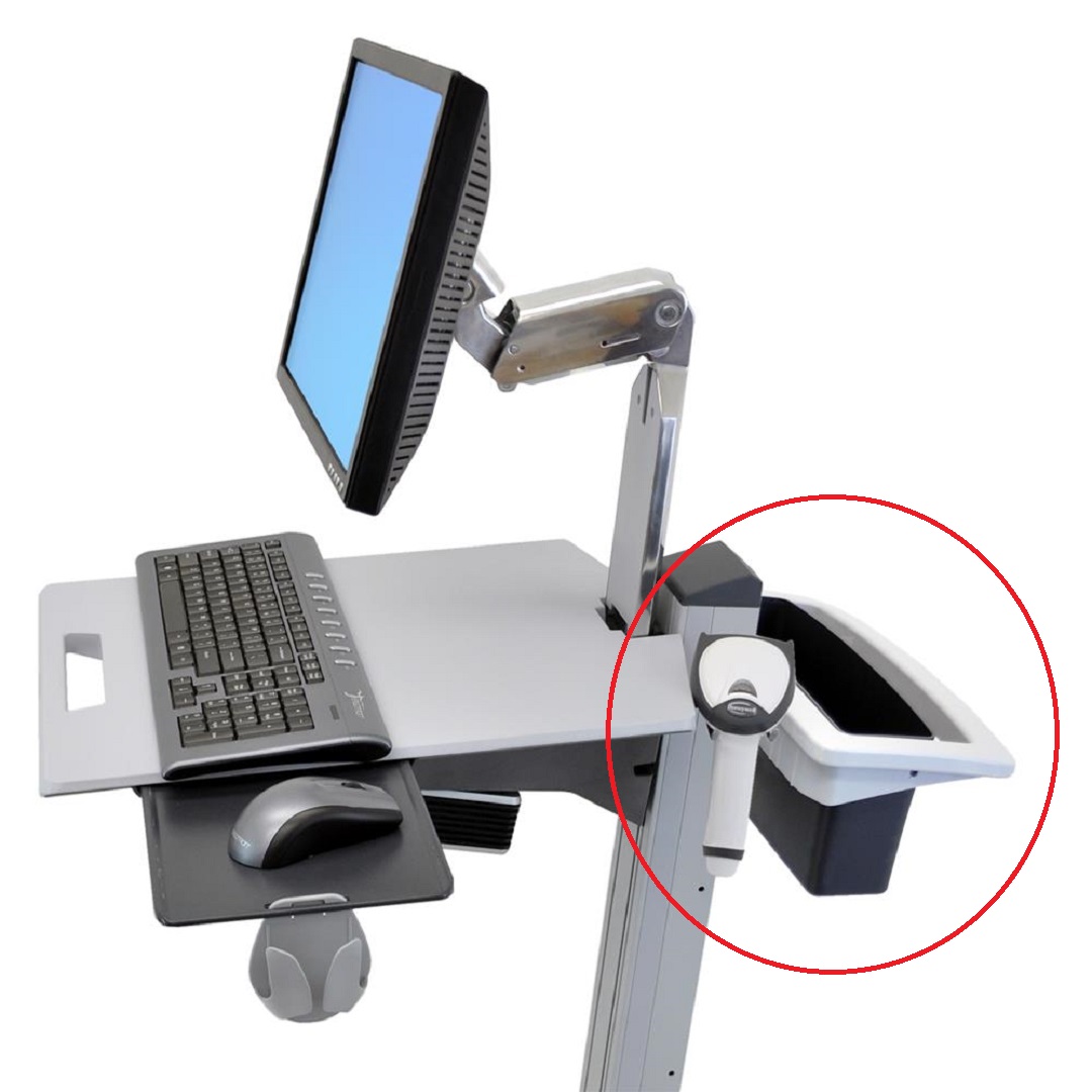 Ergotron 97-545 Basket Handle Kit for Ergotron Neo-Flex LCD or Laptop Cart Smooth Plastic Box